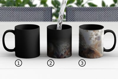 Magische Mok - Foto op Warmte Mokken - Koffiemok - Arend - Adelaar - Vogel - Bloemen - Natuur - Magic Mok - Beker - 350 ML - Theemok