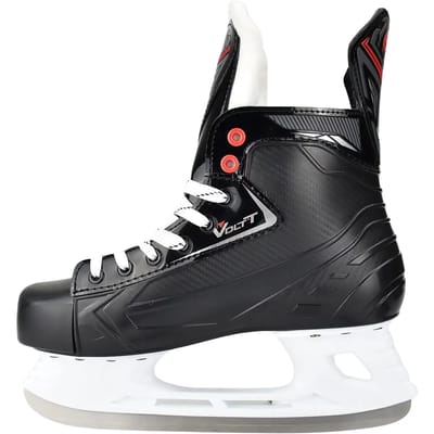 Tempish - Volt-T - IJshockeyschaatsen - Schaatsen Heren - Zwart - Versterkte Enkelcups & High-Grip RVS Hockeyijzer - Maat EU 39