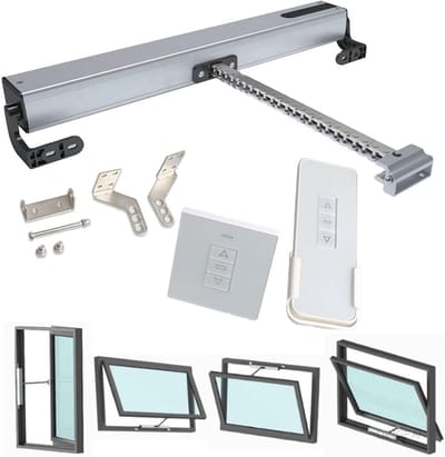 Elektrische Raamopener - Automatisch Openen - Ventilatie Verbeteren - Dubbele Ketting - 300-1000mm Ketting - Zilverkleurig