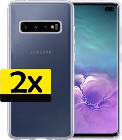 Hoesje - 2 Stuks - Geschikt voor Samsung Galaxy S10 - Sterk & Shockproof - Case Siliconen - Back Cover - Telefoon Hoes - Telefoonhoesjes - Transparant