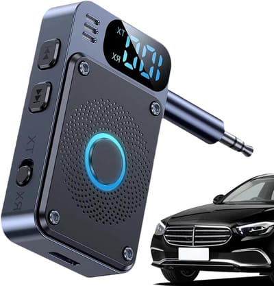 Draadloze Audio Zender - Auto Adapter - Muziek Streamen - Digitaal Display - 15 Meter Bereik - Zwart