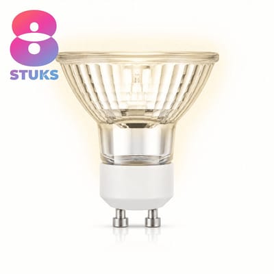 8x Reflector Halogeenlamp GU10 - 75W - Warm Wit Licht (2700K) - 625 lm - 2 jaar - Dimbaar