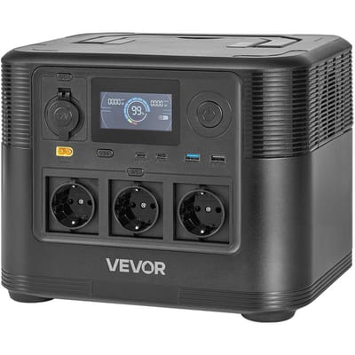 Station d'énergie portable avec panneau solaire 200W, Générateur solaire Station d'énergie 1800W, Alimentation de secours à batterie LiFePO4 1008Wh avec 9 ports de sortie pour la maison
