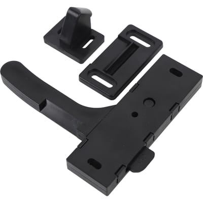 Loquet de porte moustiquaire pour camping-car avec vis Poignée de porte droite Kit de remplacement de loquet pour véhicule de camping Motorhome Voyage black