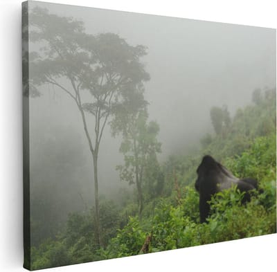 Artaza Canvas Schilderij Aap - 40x30 cm - Klein - Wanddecoratie Jungle - Muurdecoratie Wilde Dieren - Kamer Accessoires