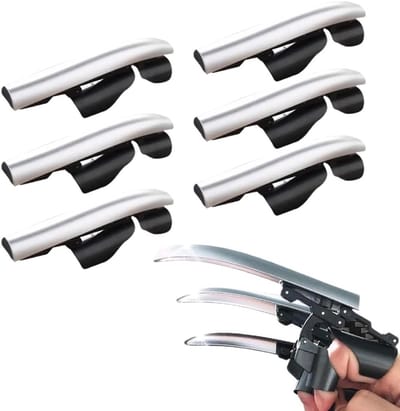 Set van 6 Uittrekbare Plastic Klauwen voor Wolverine Cosplay voor Volwassenen en Kinderen, Zilver, Perfect voor Feestjes en Halloween