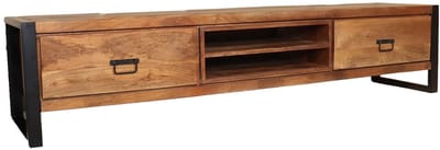 Tv meubel bruin mangohout 200cm Avelyn tv kast duurzaam mango massief hout tv-meubel