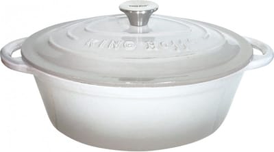 Kinghoff 1613 - gietijzeren braadpan - ovaal - 33cm - 6,2L - Grijs - emaille