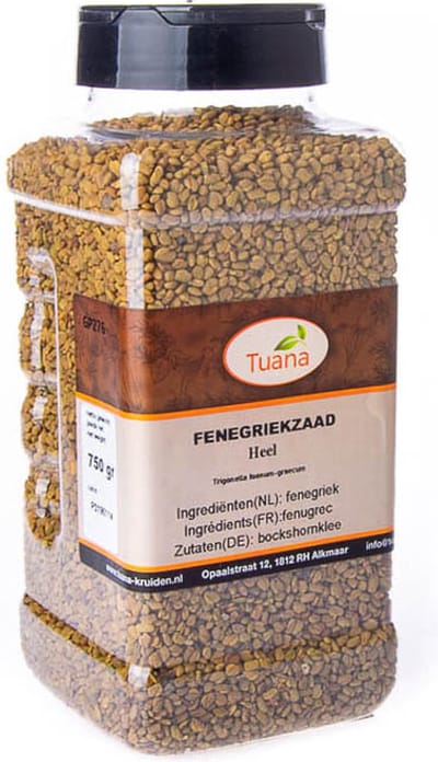 Tuana Kruiden - Fenegriekzaad Heel - Strooibus 750 Gram - Tuanashop - GP-F-0004