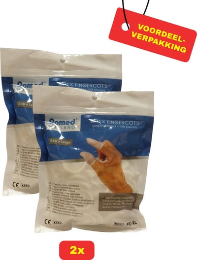 2 X Romed Vingercondooms Latex XL - 2 x 100 stuks - Voordeelverpakking!