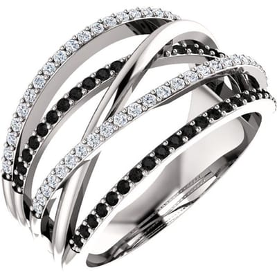 Huitan Pesonality laag Wikkelring Met Zwart&Wit Zirkonia Steen Verjaardagscadeau Nieuwjaarscadeau Voor Vrouwen Luxe Sieraden Femme 9