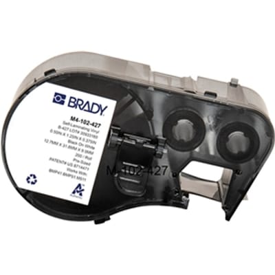 Brady M4-102-427 gelamineerde vinyl labels zwart op wit/transparant | 12,7 mm x 31,75 mm (origineel)