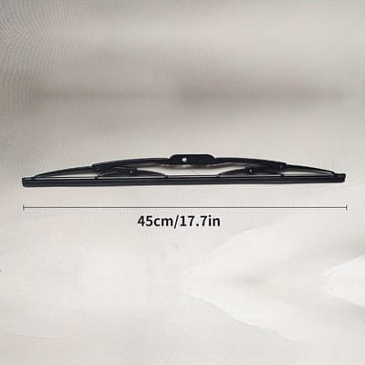 Balai d'essuie-glace premium en métal noir avec caoutchouc naturel adapté à toutes les voitures à crochet en U, distribution de pression améliorée pour un nettoyage plus fort 1pc