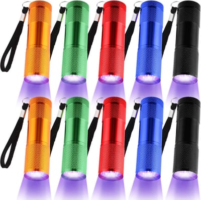 10x UV Blacklight Zaklampen - Draagbare Mini LED Detectielamp voor Huisdierplekken en Detectie