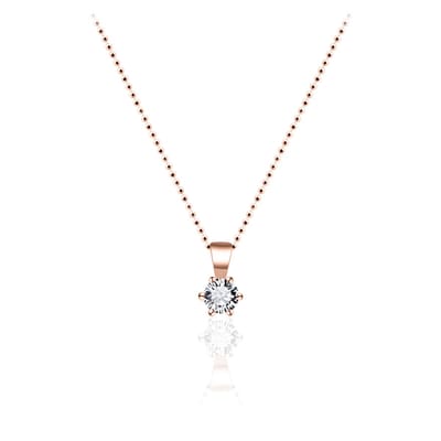 Gisser Jewels - Hanger excl. Collier - Solitaire gezet met Zirkonia - 4mm Breed - Geelgoud Verguld Zilver 925