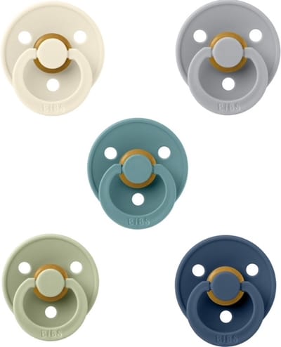 Bibs fopspenen 6-18 maand set 5 stuks Ivory,Cloud,Island Sea ,Sage en Deep Space maat 2