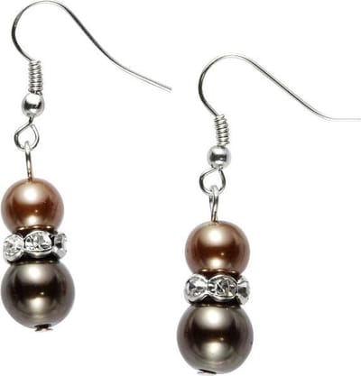 Behave - Oorhangers brons parel dames - Chique stijl - Avondlook
