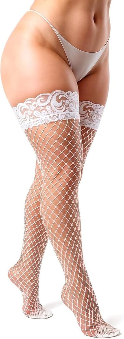Elegante Visnet Kousen met Silicone Lace, Strapless en Non-Slip, Perfect voor Halloween en Cosplay Feestjes