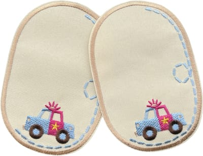 Knie Elleboog Strijk Stukken Patch Set Politieauto 7.9 / 11.6 cm / Beige