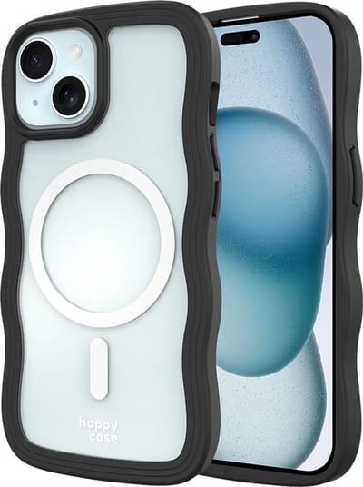 HappyCase Wavy Hoesje | Geschikt voor Apple iPhone 17e/16e/14/13 | Compatibel met MagSafe | Back Cover | Zwart