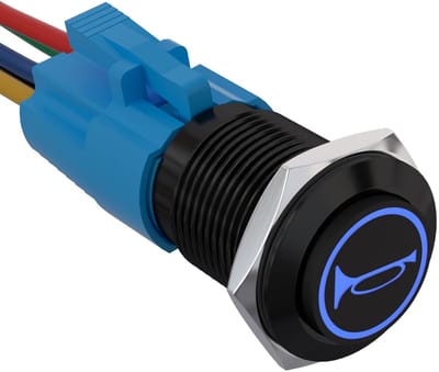 19MM Momenten Claxon Knop Drukschakelaar 12V met LED - Waterdichte Momentary Drukknop voor Auto, RV, Boot