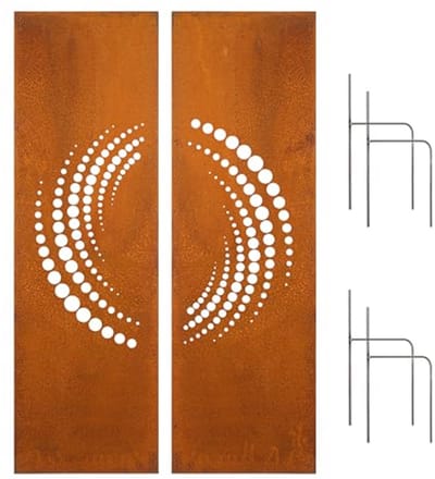 Patina Zichtscherm Set van 2 Cirkel 160x50 cm - Tijdloze Decoratie voor Tuin en Balkon