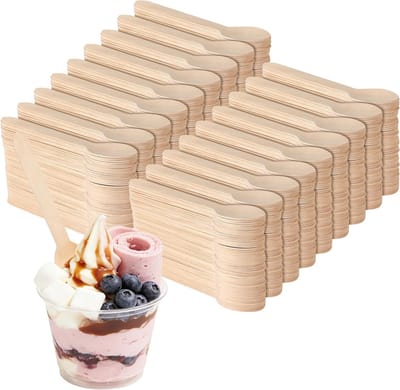 800 wegwerp houten lepels van 16 cm voor desserts, feesten, bruiloften en catering evenementen