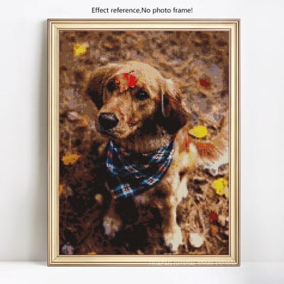 Diamant schilderij dier 5D DIY volledige ronde hond strass mozaïek diamant borduurwerk 20X30CM brown