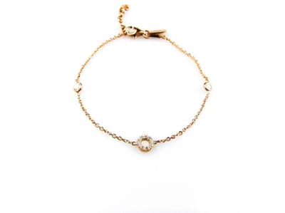model Gema armband in zilver roze verguld met rondje gezet met cubic zirconia