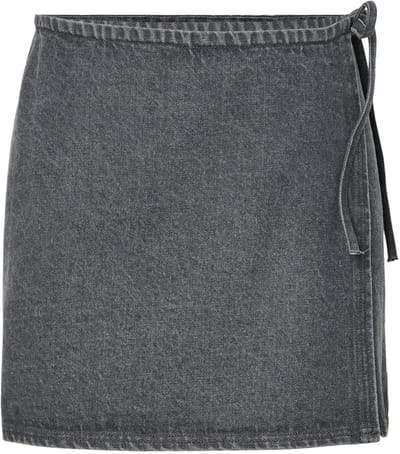 Pieces Minirok PCFLORA MW WIKKEL DENIM