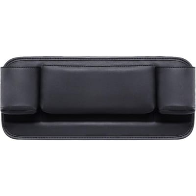 Organisateur de siège arrière de voiture, sac de rangement multifonctionnel pour dossier de siège en cuir, porte-bouteille noir