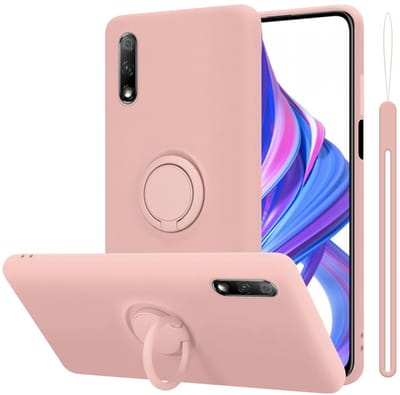 Cadorabo Hoesje geschikt voor Honor 9X in LIQUID ROZE - Beschermhoes van flexibel TPU silicone Case Cover met ring