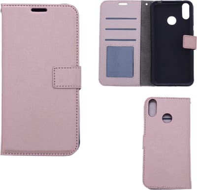 LuxeBass Hoesje geschikt voor Huawei Y7 Prime (2018) - Boekhoesje met kaartvakken - RoseGoud gsm hoesje - telefoonhoes - telefoonhoesjes