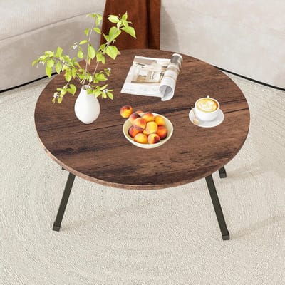 Opvouwbare salontafel - Bijzettafel theetafel - Ruimte besparen - Eenvoudige montage - 72cm x 43cm - Rustiek Bruin