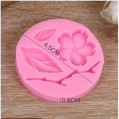 Akyol - bloemen Siliconen Mal - bloemen mold -mini mal - Cake Decoratie - Taartdecoratie - Bakvorm - Fondant - 3D Bakvorm – Roze – bloemen – blaadje – takken – siliconen – roze bloemen – taartdecoratie bakvormpjes
