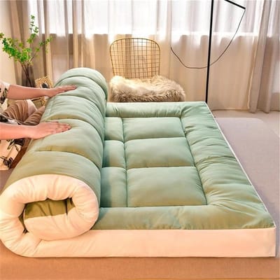 Japanse futonmatras - Vloerbed matras - Comfortabel slapen - Opvouwbaar en draagbaar - 90 x 200 cm - Grijs