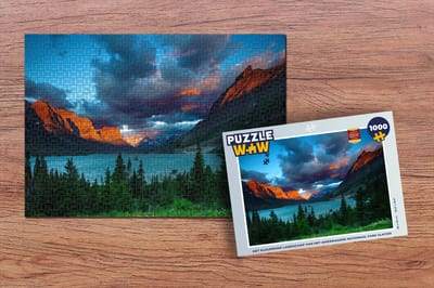 Puzzel Het kleurrijke landschap van het Amerikaanse Nationaal park Glacier - Legpuzzel - Puzzel 1000 stukjes volwassenen