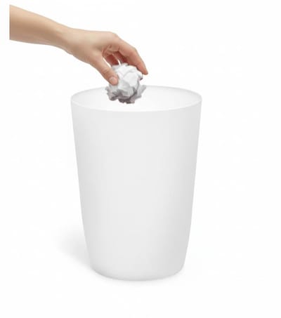 Prullenbak - Afvalbak - Ruimte Besparen - Compact Ontwerp - 7.5 Liter - Wit