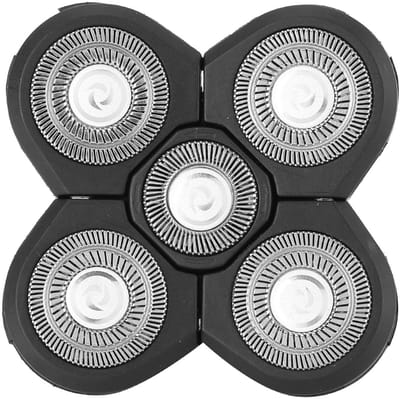Dailygoods - Cosensi - Dailygoods - Dailygoody - Elektrische Roterende Scheerapparaat - Waterdicht - Ergonomisch Ontwerp - Zwart - Vervangingsonderdeel - Voor Mannen - 5 Blade Hoofd