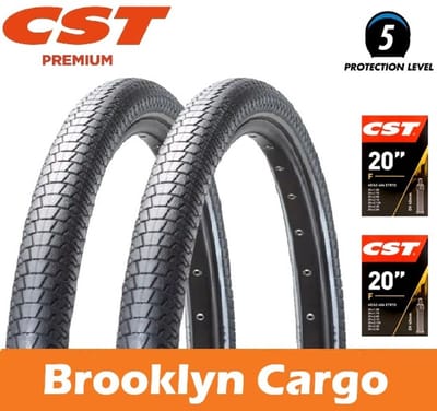 set 2 stuks CST Brooklyn Cargo banden C1996 buitenband + binnenband DV - 20x2.40 inch - ETRTO 62-406 - Black edition - Zwart