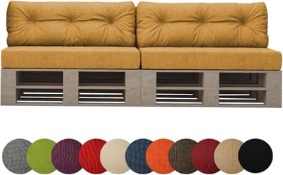 Palletkussens Set - Zitkussens Rugleuning - Terras Meubels - Afneembare Hoes - 60x40cm 15cm Dik - Lichtbruin