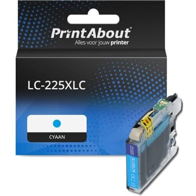 PrintAbout Inktcartridge LC-225XLC Cyaan Hoge capaciteit geschikt voor Brother