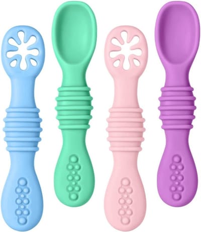 Lepels voor baby's en kinderen - set van 3 - geschikt voor tandjes - eerste fase - aanbevolen door voedingsexperts - kleur 3