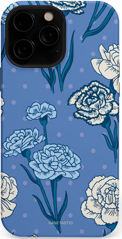 Casetastic hoesje geschikt voor Apple iPhone 13 Pro Max - MagSafe - Dubbellaagse bescherming - Anjer melange - Fashion Case - Lavendel Petrol Zilver