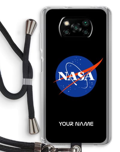 Gepersonaliseerd - Case Company® - Hoesje met koord geschikt voor Poco X3 Pro hoesje met Koord - NASA - Telefoonhoesje met Zwart Koord - Bescherming aan alle Kanten en Over de Schermrand