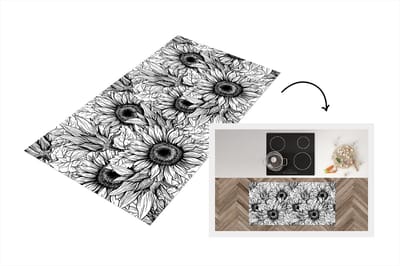 Keukenloper - Loper keuken - Bloemen - Zonnebloem - Patroon - 120x60 cm - Keukenloper vinyl