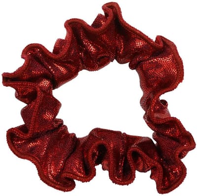 Snowflake - Hair Scrunchie - Mystique Glansstof - Turnen - Meisjes - Haarwokkel - Elastisch - Donkerrood - One Size