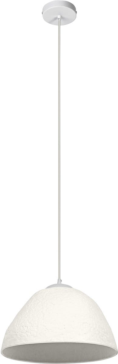 OSRAM hanglamp Decor Camel Bell wit van metaal en papier-maché, E27, 375 mm diameter, lampenkap van gerecycled materiaal, duurzaam dankzij vervangbare lichtbron, eenvoudig te installeren