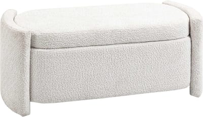 Opbergbank met Fluweelachtige Uiterlijk - Zitbank met Dekkende Kist voor Woonkamer en Slaapkamer - 105 x 44 x 45,5 cm