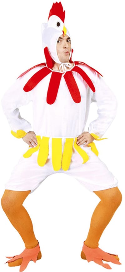 Fiestas Guirca - Volwassenkostuum Haan wit L (52-54) - Carnavalskleding - Carnaval - carnavalskleding 2027 - Carnaval kostuum